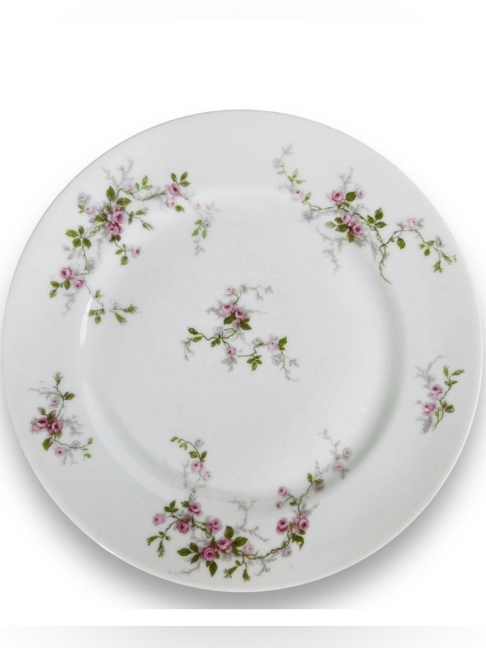 Theodore Haviland Limoges Pink Floral Luncheon Plate France Vintage 8 5/8